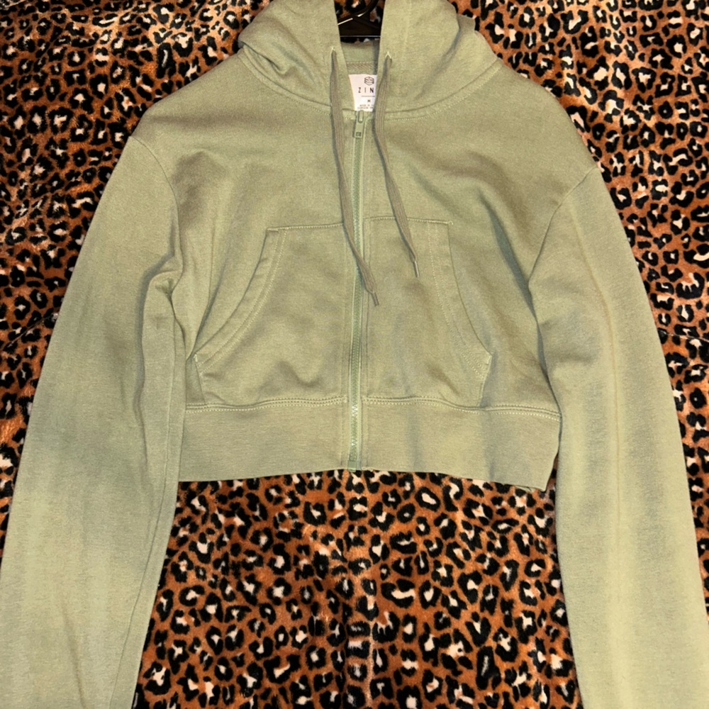Zine Clothing Olive Zip-Up Hoodie